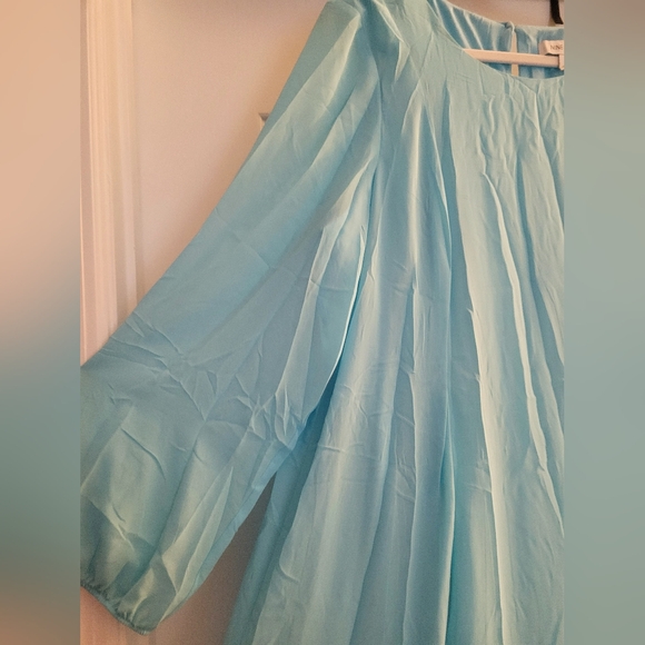 🏝Nine West Blue Long Sleeve Dress - Picture 4 of 7